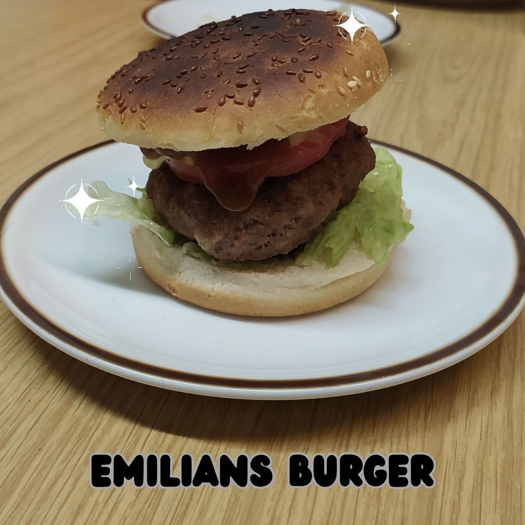 Selbstgemachter Burger  -   Emilian hat uns gezeigt, dass Burger so richtig lecker sein können !!!